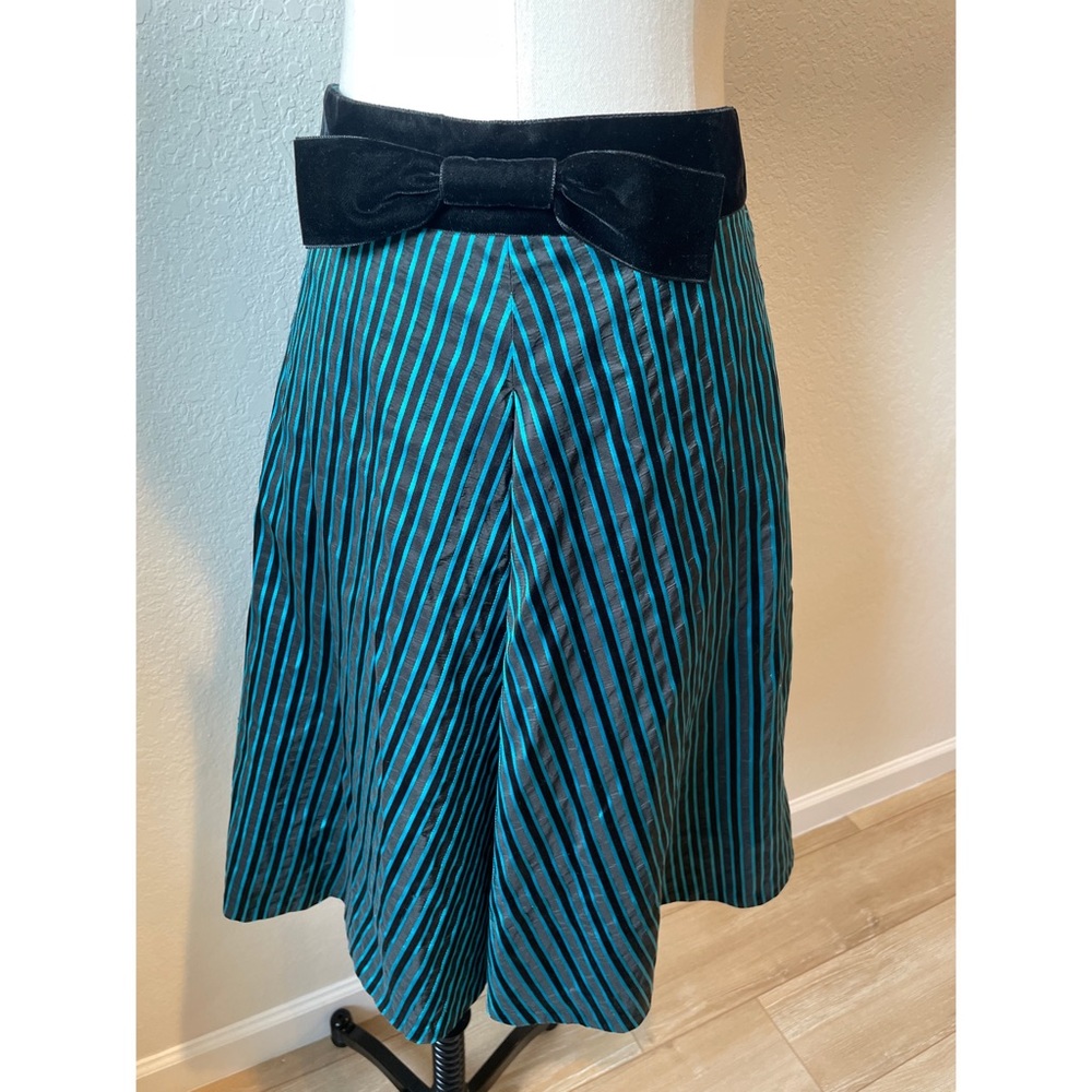 Marc Jacobs Silk/Velvet Midi A-Line Skirt